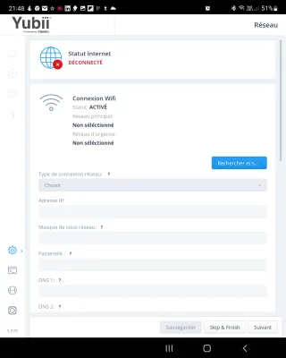 Yubii Home - Connexion wifi