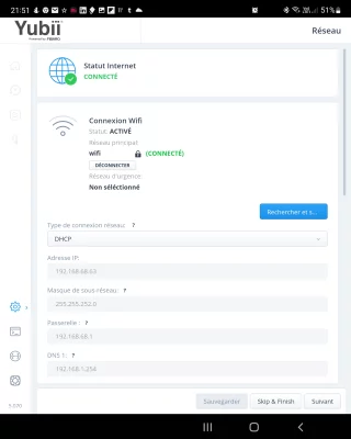Yubii Home - Connexion wifi