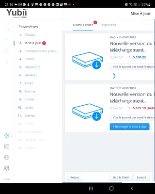 Yubii Home - Mise à jour