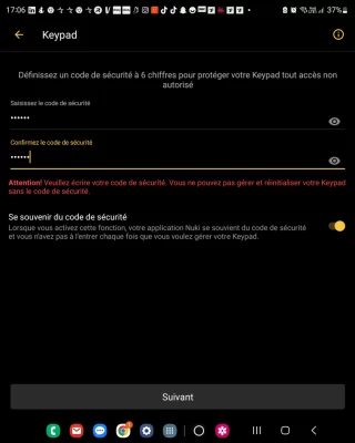 Nuki Keypad 2.0 configuration