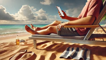 smartphone on the beach