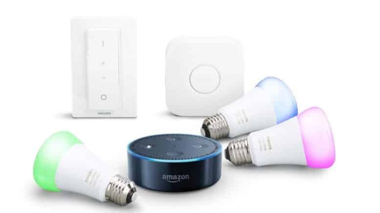 kit Amazon Echo Dot avec ampoules Philips Hue