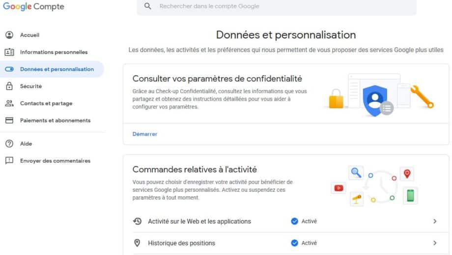 google confidentialité