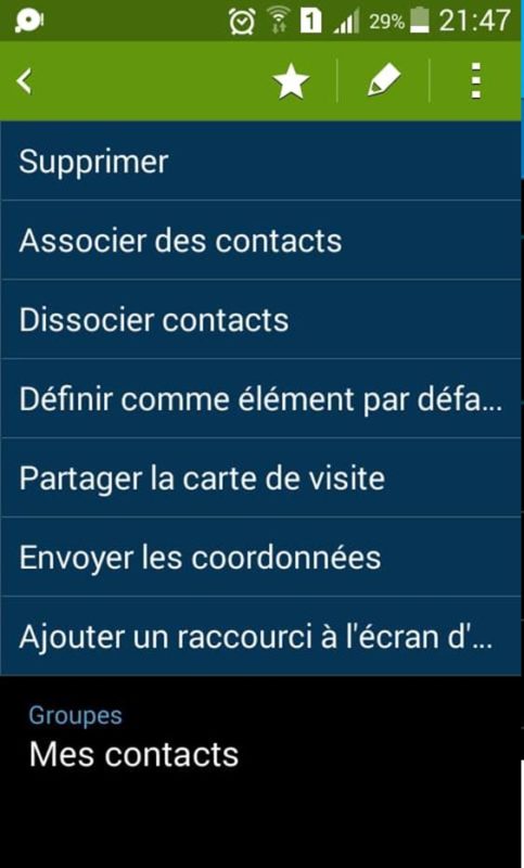 Partage de contact 