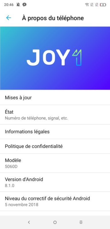 Alcatel 5V Score