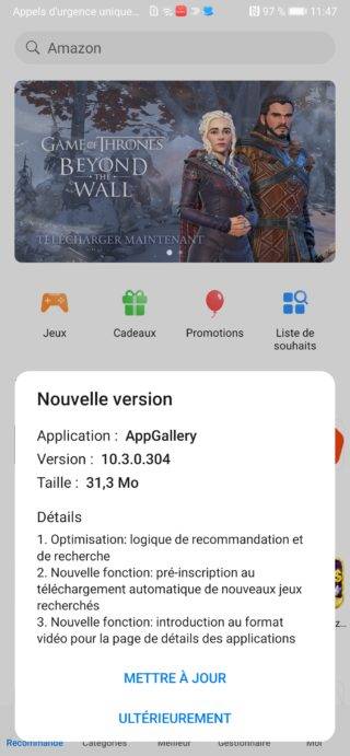 mise à jour Huawei Mate Xs