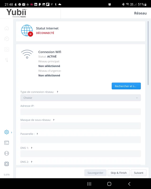 Yubii Home - Connexion wifi