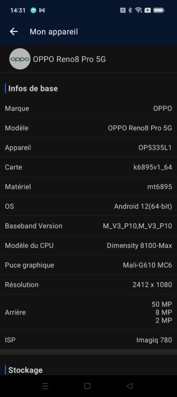 Oppo Reno8 pro_config