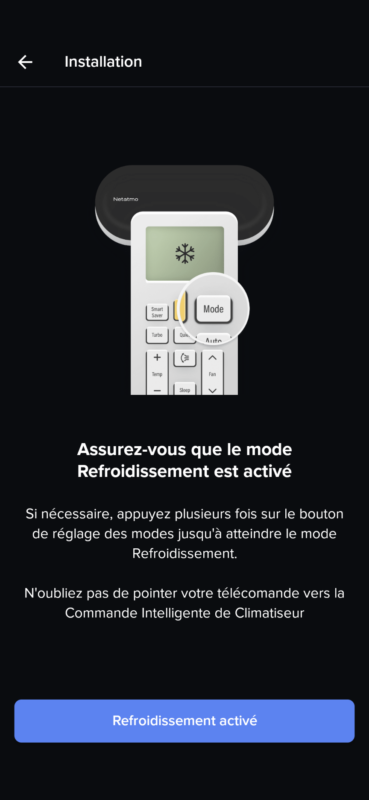 Commande Intelligente de Climatiseur Netatmo_appli