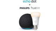 Echo Dot (5e génération) Anthracite + Philips Hue White ampoule connectée (E27)