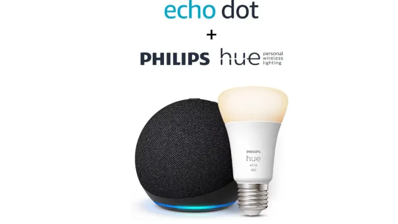 Echo Dot (5e génération) Anthracite + Philips Hue White ampoule connectée (E27)