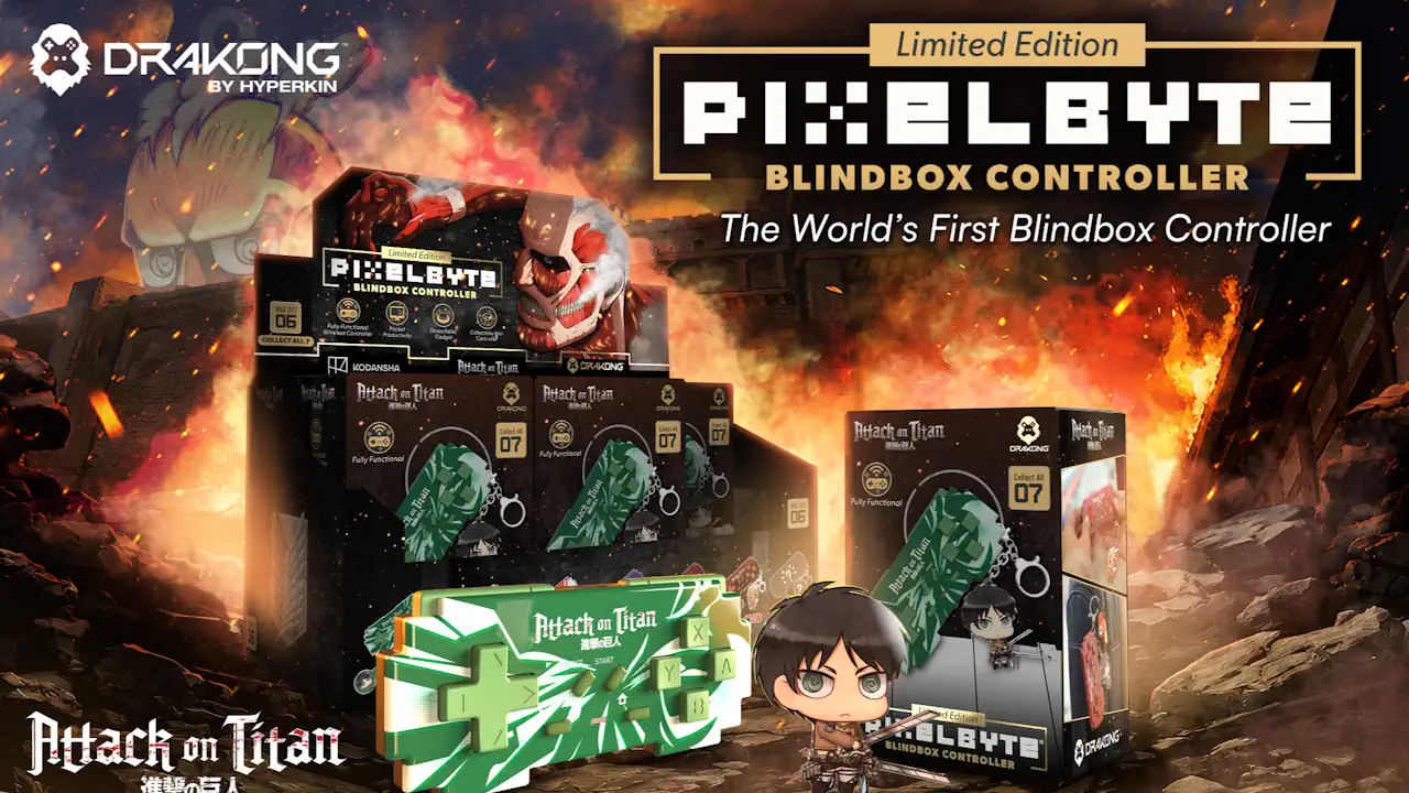 Drakong PixelByte Controller : une mini-manette Bluetooth Attack on Titan à 24,99 €